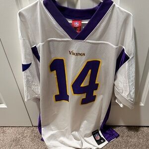 Vintage White and Purple Men's Jersey Vikings Jersey